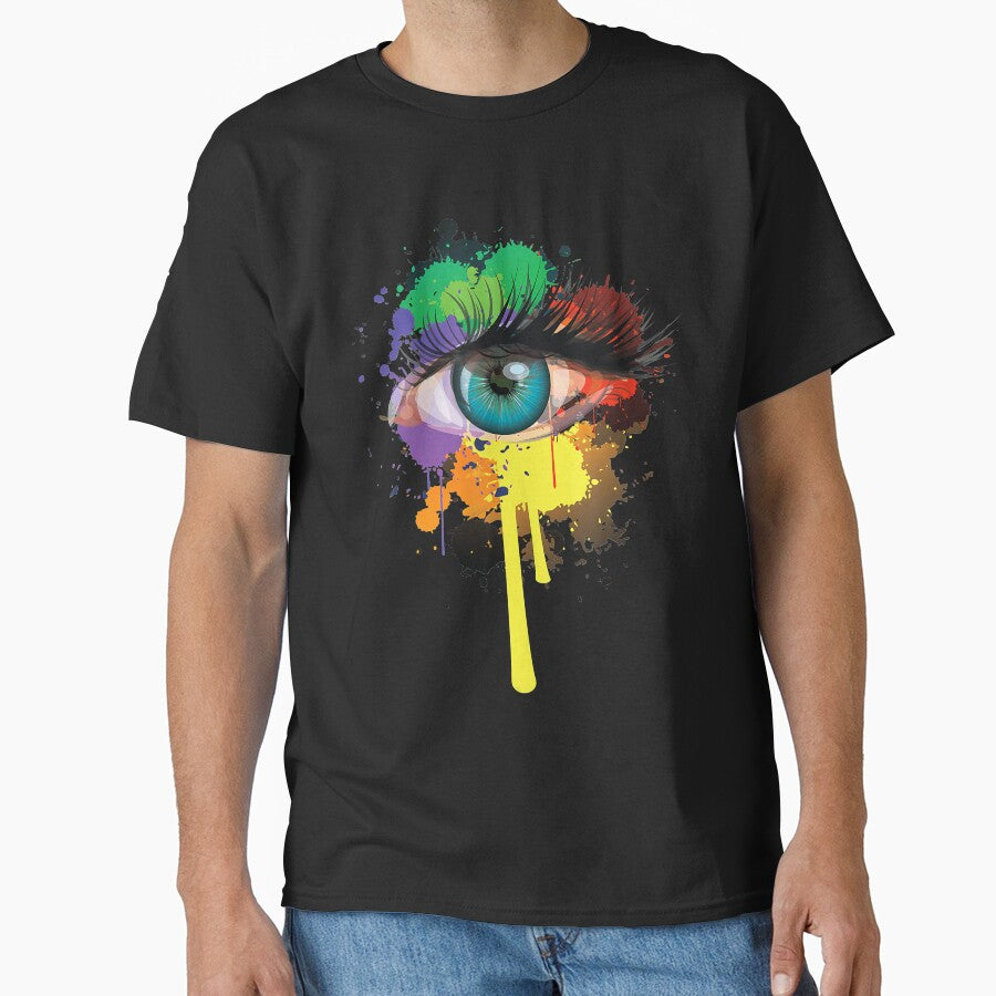 Rainbow Eye Shirt Cute Paint Splash LGBT Eye Gift by AntonetteSimo Hoodie, Sweatshirt | BlankRebels.com (Image 1)