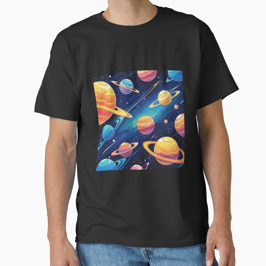 Pattern of cosmic planets by SimpliArtDaria T-Shirts, Hoodie, Sweatshirt | BlankRebels.com (Image 1)