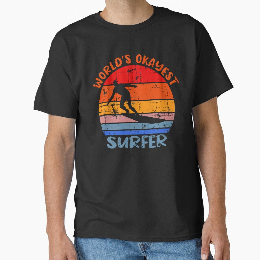 World's Okayest Surfer Vintage funny gift t-shirt by colortrends Hoodie, Sweatshirt | BlankRebels.com (Image 1)