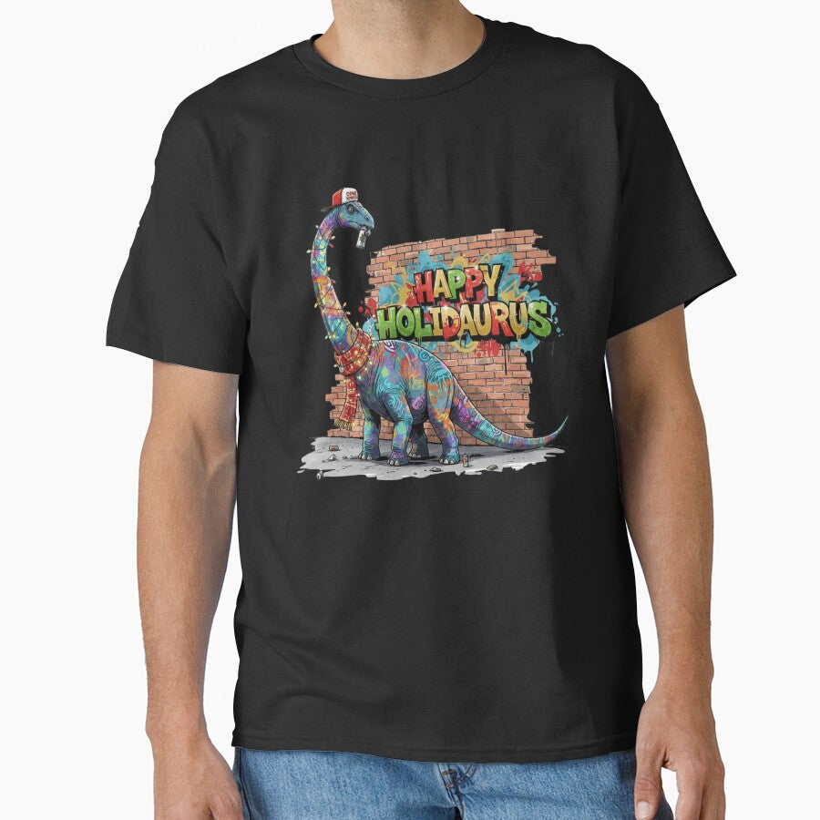 Christmas Dinosaur Graffiti – Happy Holidaurus by MiszungART T-Shirts, Hoodie, Sweatshirt | BlankRebels.com (Image 1)