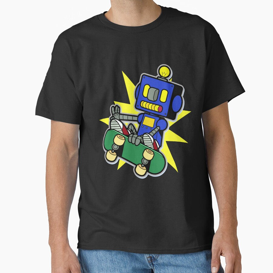 Skakeboarding Blue  Robot by Treasurekey T-Shirts, Hoodie, Sweatshirt | BlankRebels.com (Image 1)