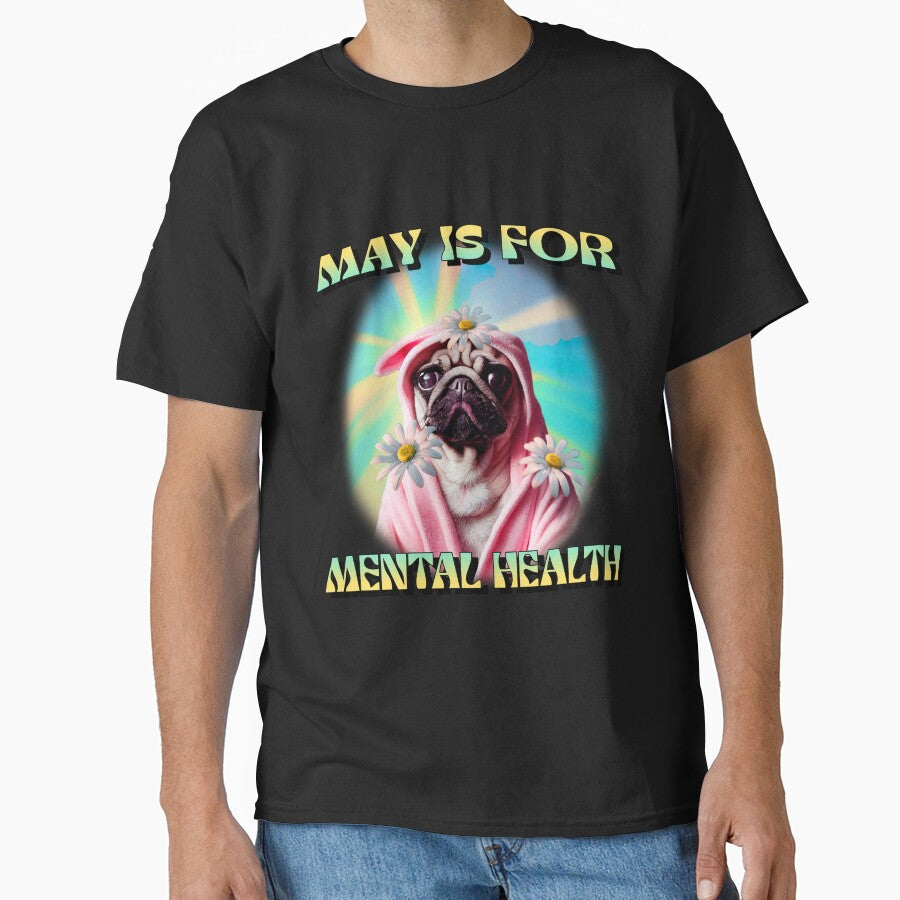 May Is for Mental Health Cute Puppy by Winter--Flowers T-Shirts, Hoodie, Sweatshirt | BlankRebels.com (Image 1)