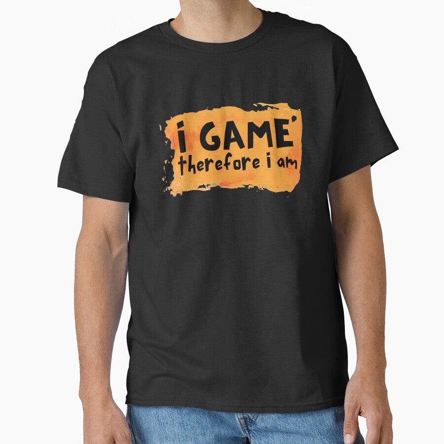 I Game Therefore I Am Orange Paint Design by SweetAndSpice