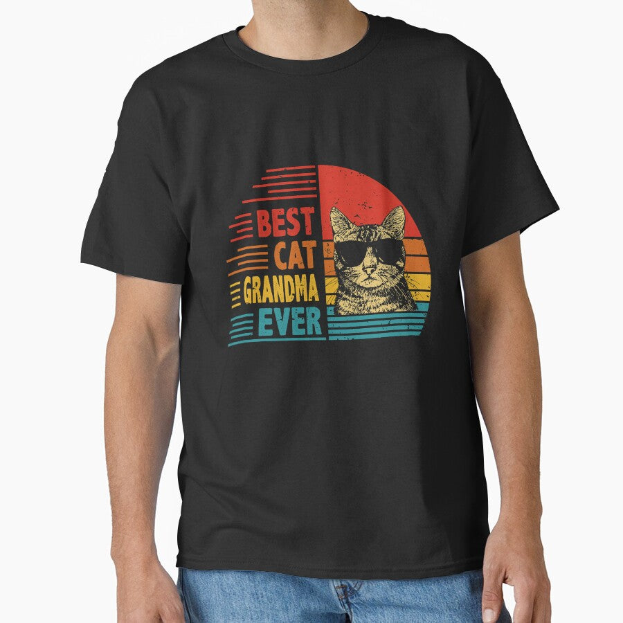 Vintage Retro Best Cat Grandma Ever Funny Cat Lover Mother's Day Gift by EdwinaEmmanoiCo T-Shirts, Hoodie,... (Image 1)