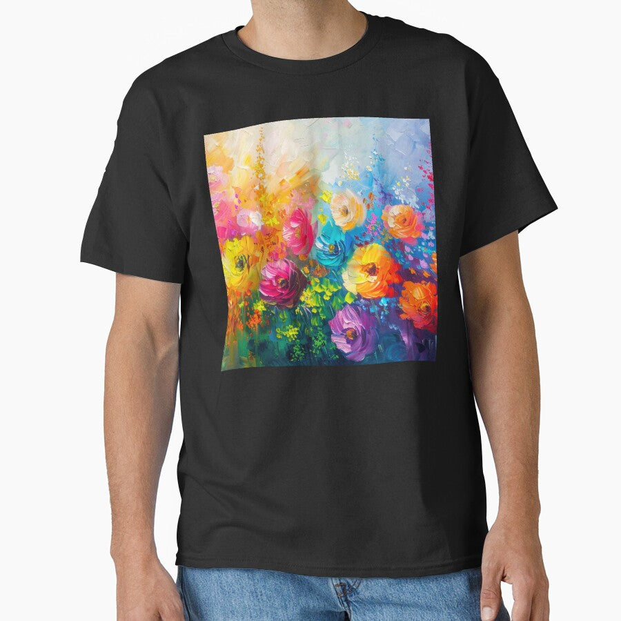 Beautiful Floral Art Oil Painting-Style Digital Design by DEC02 T-Shirts, Hoodie, Sweatshirt | BlankRebels.com (Image 1)