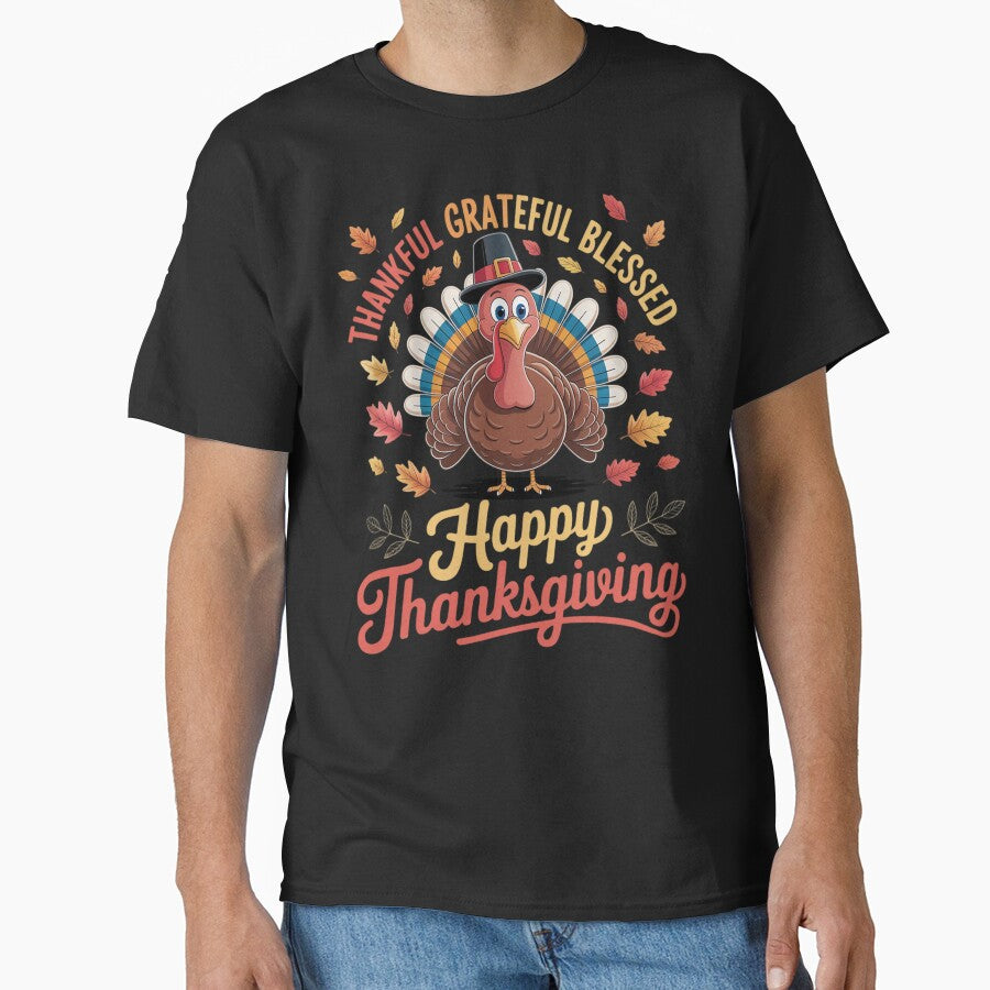 Thankful Grateful Blessed Thanksgiving Turkey by beramamr T-Shirts, Hoodie, Sweatshirt | BlankRebels.com (Image 1)