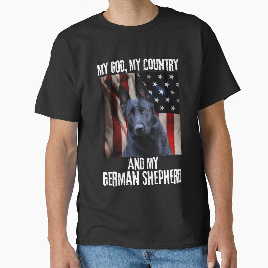 MY GOD, MY COUNTRY, AND MY GERMAN SHEPHERD by GermanShepMan T-Shirts, Hoodie, Sweatshirt | BlankRebels.com (Image 1)