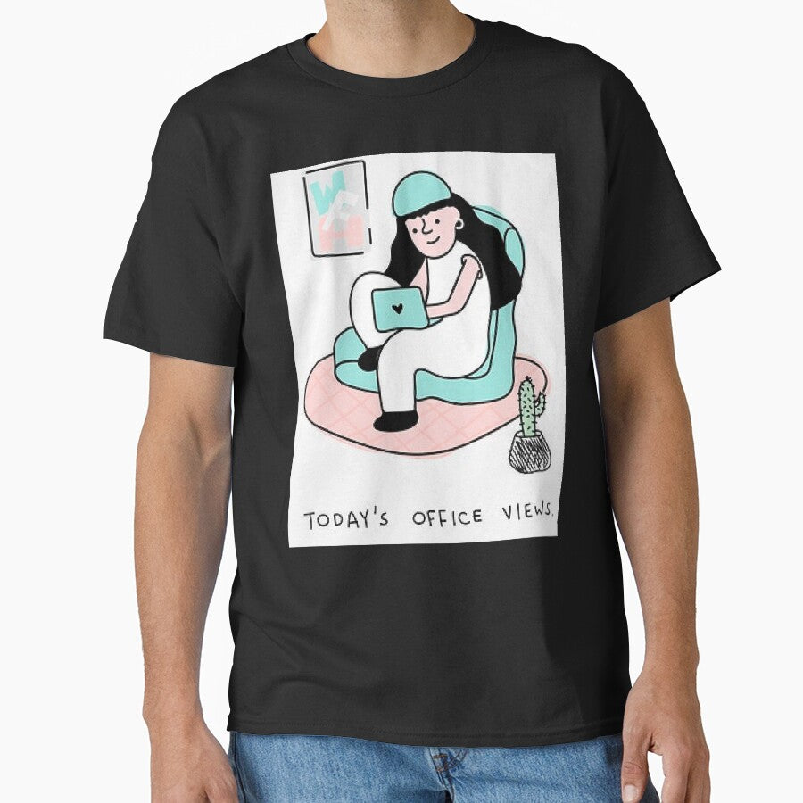 New Home Office View, Remote Works.  Fun Gifts, Apparel, Home Decor For Working At Home. by lduke47 T-Shirts,... (Image 1)