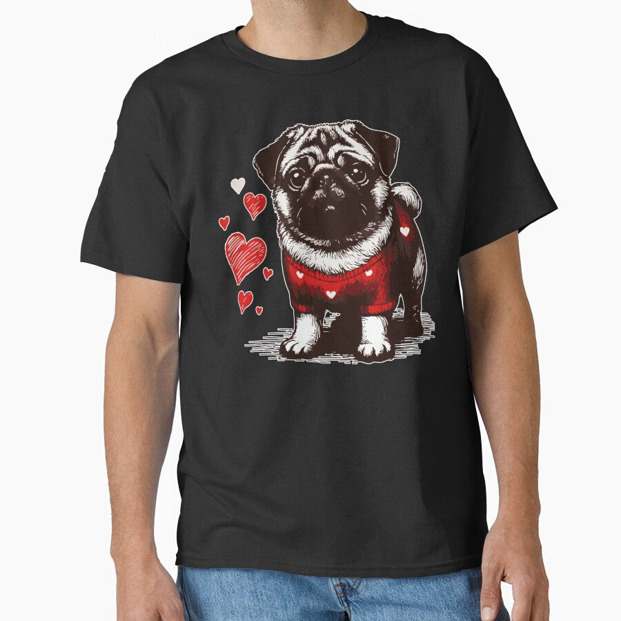 Pug Dog Valentines Day Vintage by TomFrontierArt T-Shirts, Hoodie, Sweatshirt | BlankRebels.com (Image 1)