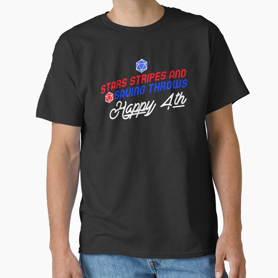 Stars stripes and Saving Throws by zombiezstroyer designs T-Shirts, Hoodie, Sweatshirt | BlankRebels.com (Image 1)