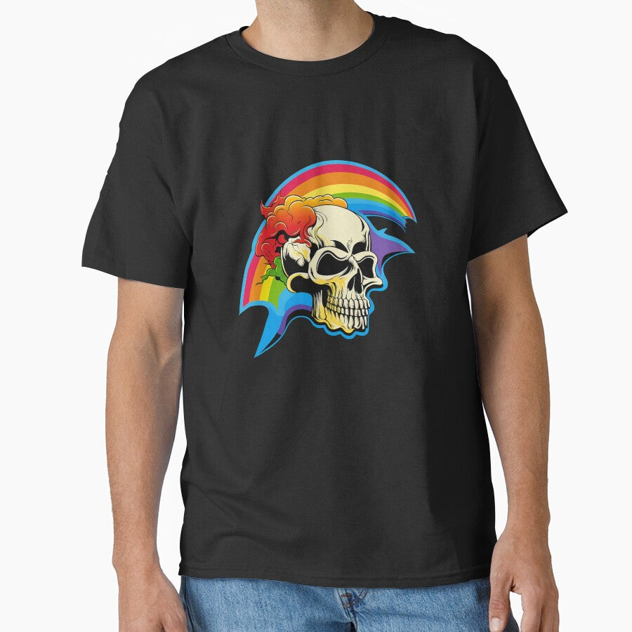 Skull Rainbow Lightning Bolt Flash Heavy Metal Funny Cute T Shirt For Men Hoodie Sweatshirt Sticker Lightning... (Image 1)