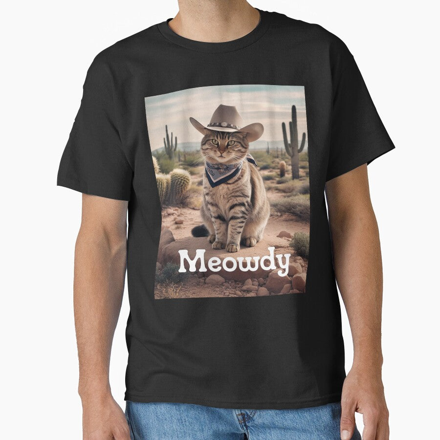 Meowdy Cat Funny Howdy Meme Western Cowboy Kitten2 by RuthGAArt T-Shirts, Hoodie, Sweatshirt | BlankRebels.com (Image 1)