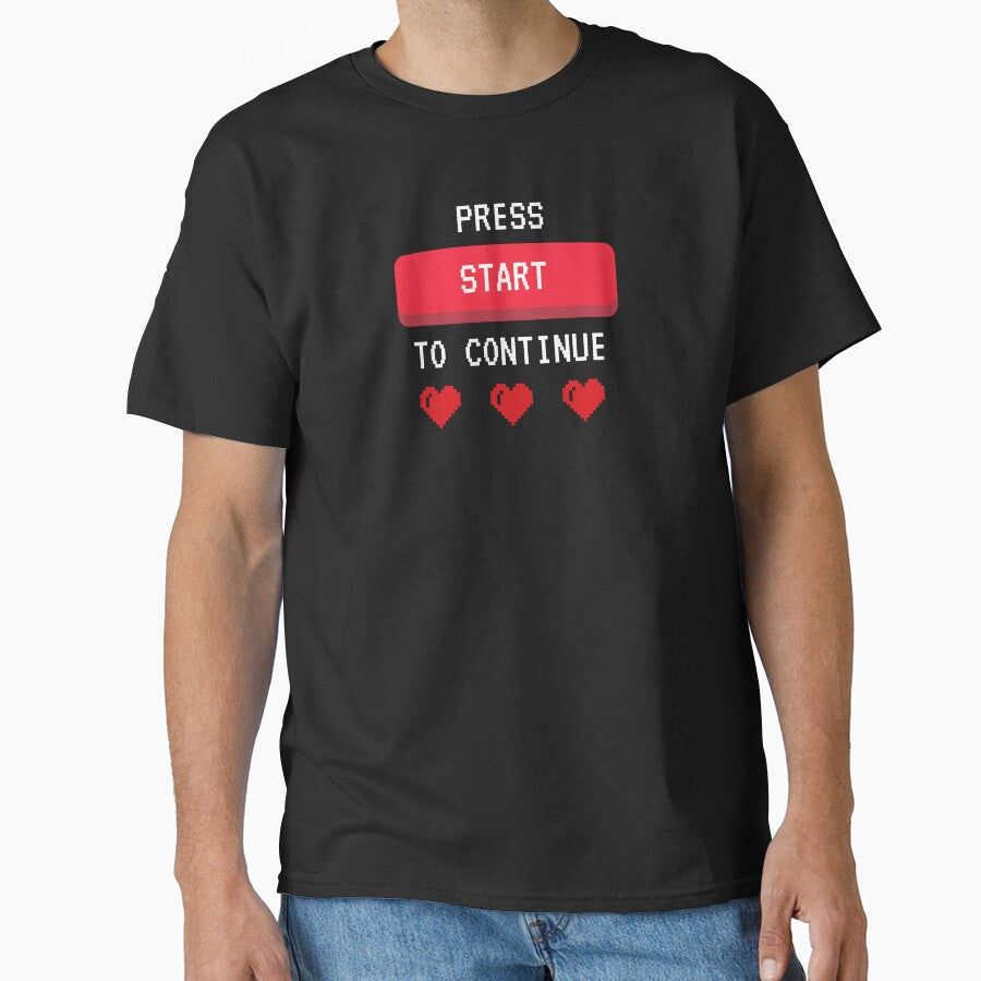 Press Start to Continue by Introvert Retrospective T-Shirts, Hoodie, Sweatshirt | BlankRebels.com (Image 1)