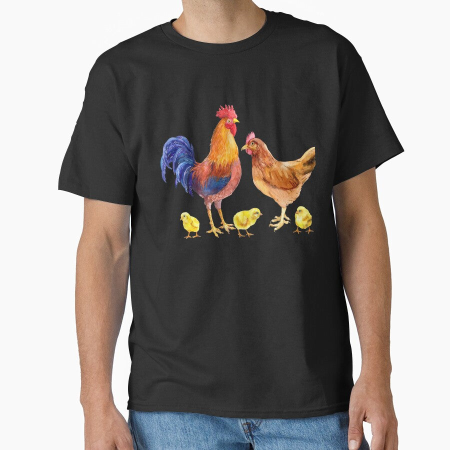 Chicken And Rooster Watercolor by virilamissa T-Shirts, Hoodie, Sweatshirt | BlankRebels.com (Image 1)