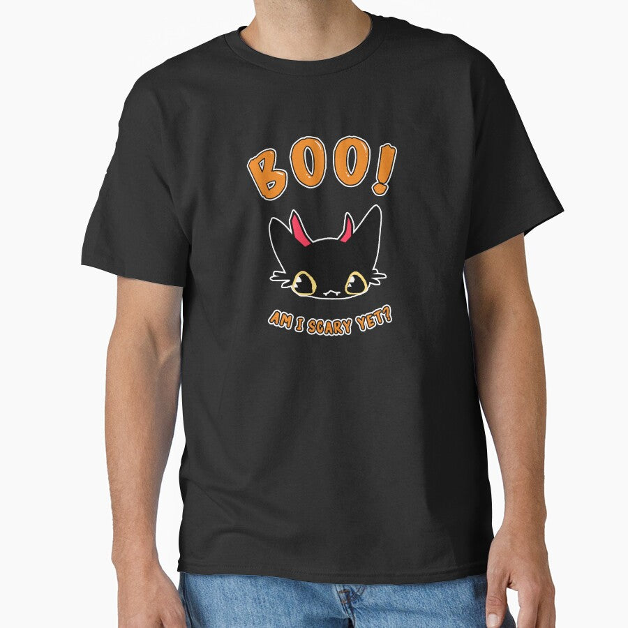Boo! Am I Scary Yet? Cute Black Cat by BobbyMillsArt T-Shirts, Hoodie, Sweatshirt | BlankRebels.com (Image 1)
