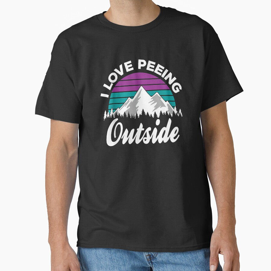 I love peeing outside purple teal mountain for camper by SADLERdfgdcb T-Shirts, Hoodie, Sweatshirt (Image 1)