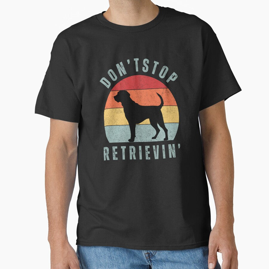 Don't Stop Retrievin' labrador retriever Retro Sunset Vintage Dog Lover Cute Pet Gift by darunwan T-Shirts,... (Image 1)