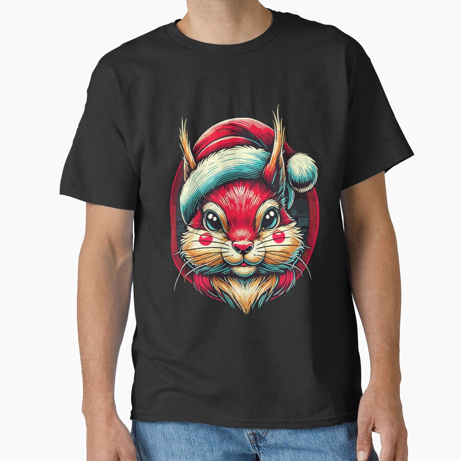 Happy Squirrel With Santa Hat by LuminOrb T-Shirts, Hoodie, Sweatshirt | BlankRebels.com (Image 1)