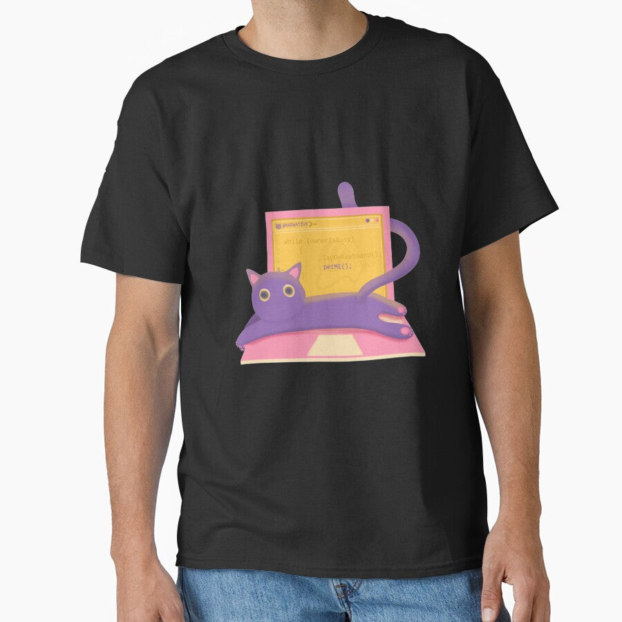 Cat lays on keyboard - programmer life by Marwative . T-Shirts, Hoodie, Sweatshirt | BlankRebels.com (Image 1)