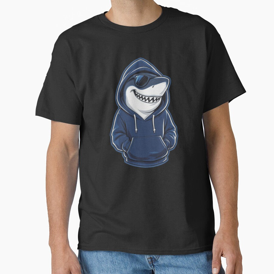 Funny Shark in Hoodie | Cool Streetwear Shark Cartoon by ColorSplash123
