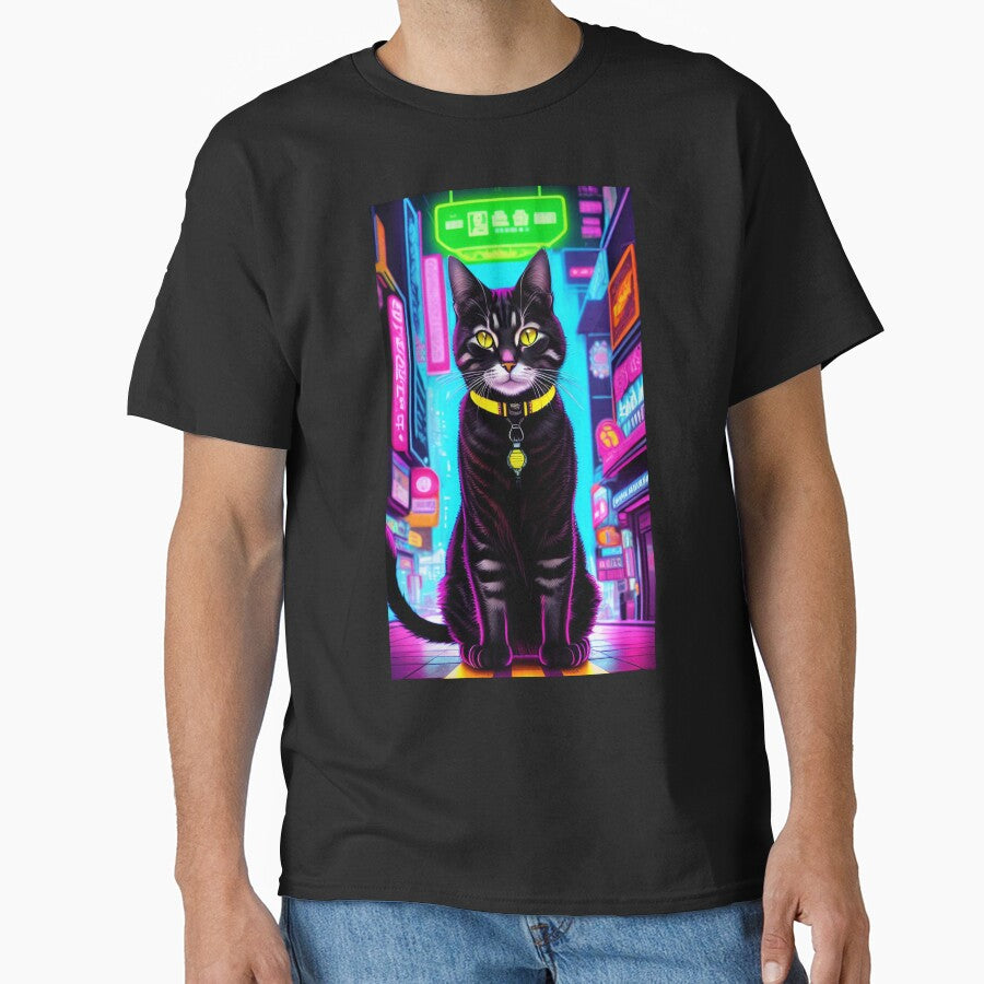 Colorful Futuristic Cyber Cat Neon Ai Art CyberpunkStyle by CyberArtWorld