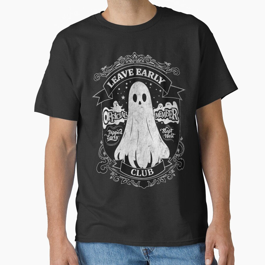 Leave Early Club Ghost Dark by JJLosh T-Shirts, Hoodie, Sweatshirt | BlankRebels.com (Image 1)