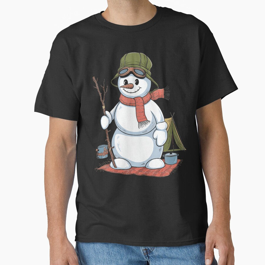 Snowman Camping Winter Fun With Adventure by RubySandy T-Shirts, Hoodie, Sweatshirt | BlankRebels.com (Image 1)