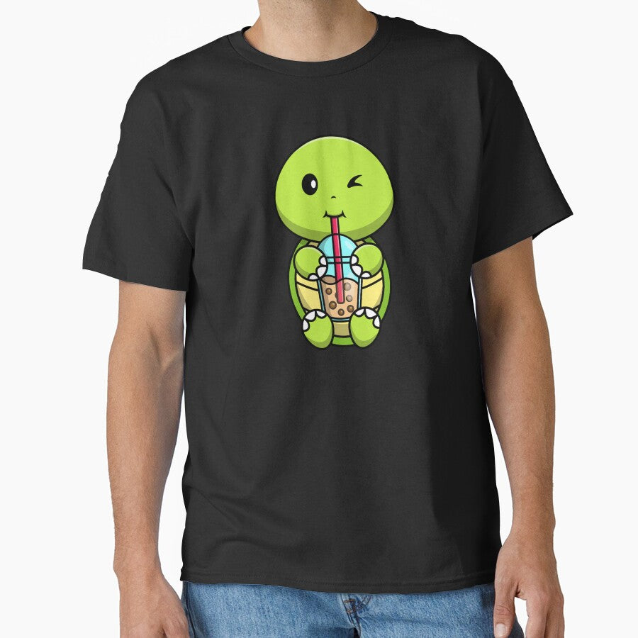 Bubble Tea Lover  Cute Kawaii Turtle by Artistusha T-Shirts, Hoodie, Sweatshirt | BlankRebels.com (Image 1)