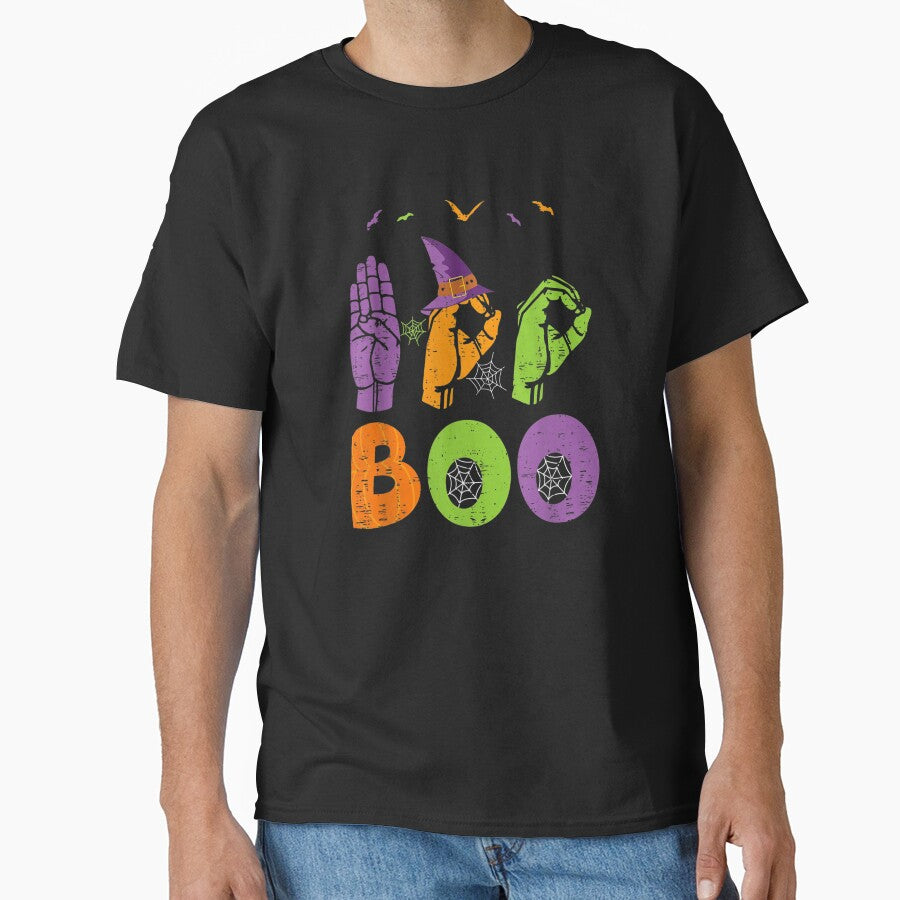 Boo Hands American Sign Language Pride ASL Halloween by Spencerhowar T-Shirts, Hoodie, Sweatshirt | BlankRebels.com (Image 1)