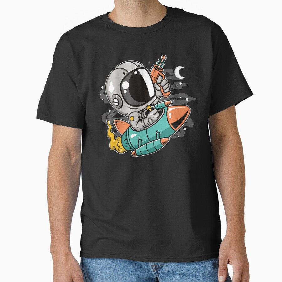 Astronaut Rocket Gun - Funny Outer Space Lovers by Desteroids T-Shirts, Hoodie, Sweatshirt | BlankRebels.com (Image 1)