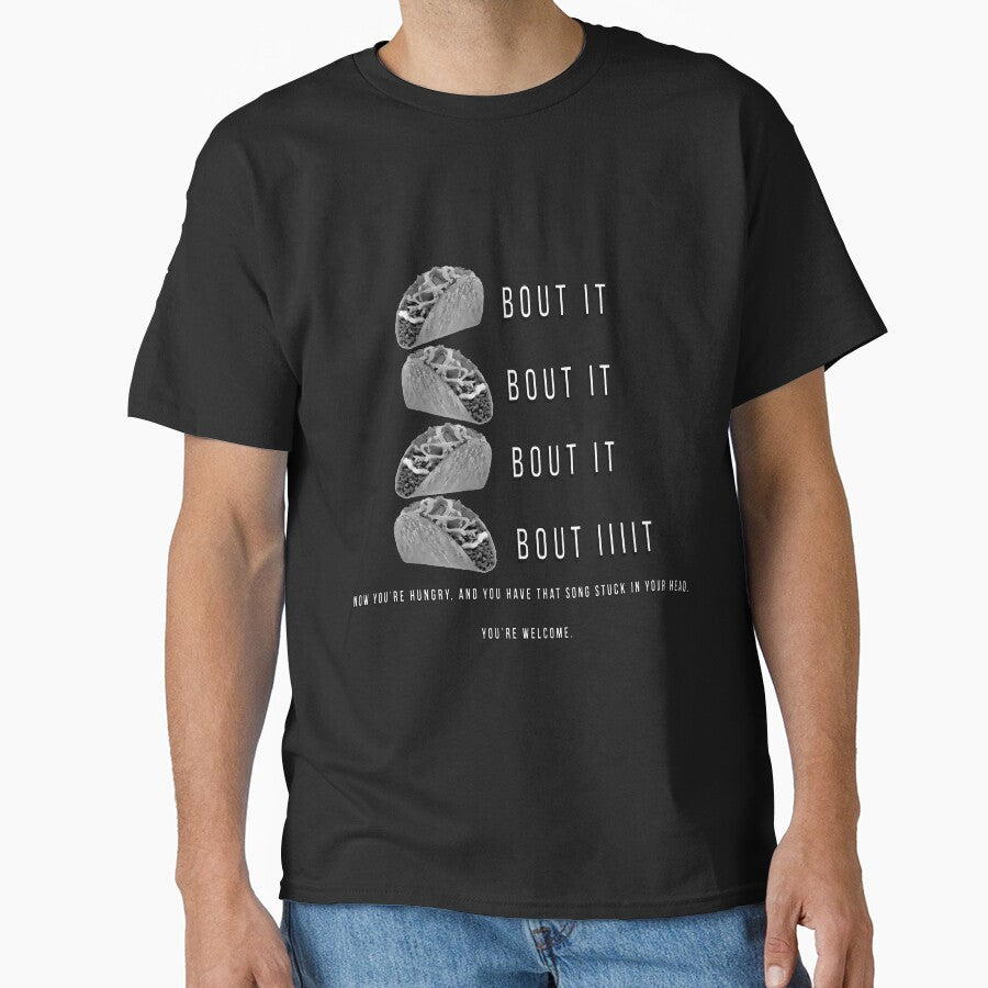 Taco Bout It! greyscale version by Rockergandalf T-Shirts, Hoodie, Sweatshirt | BlankRebels.com (Image 1)