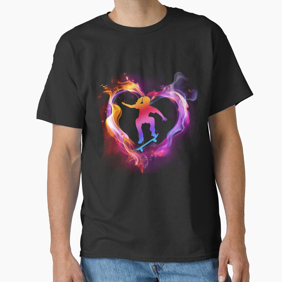 Skateboarding Watercolor Heart Art by WillaldShop T-Shirts, Hoodie, Sweatshirt | BlankRebels.com (Image 1)