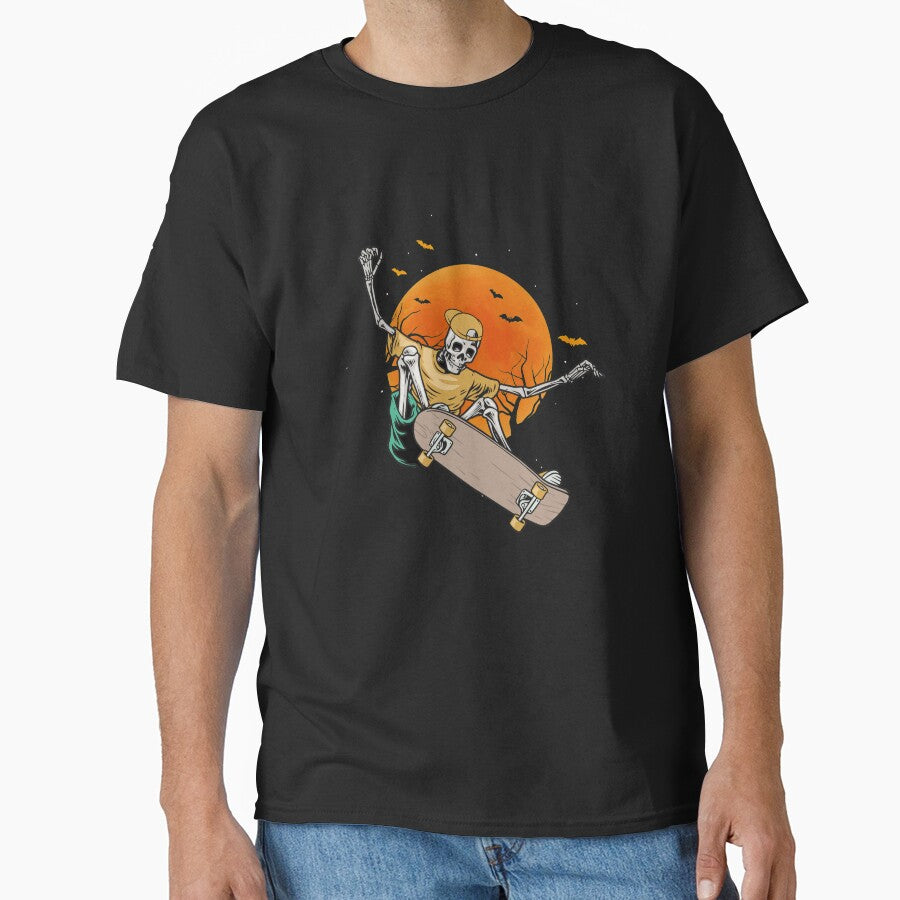 Skeleton Skater In Halloween With Skateboard by CreativeGift T-Shirts, Hoodie, Sweatshirt | BlankRebels.com (Image 1)