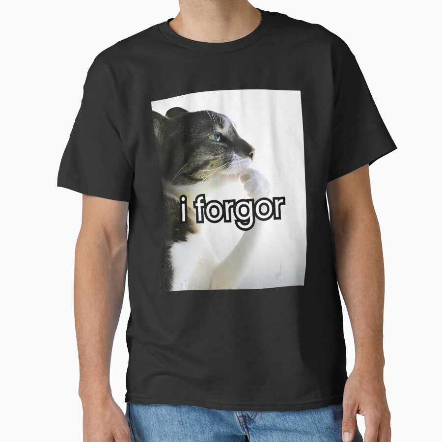 Funny Silly Cat Meme I Forgor Cringe Brainrot Meme T-Shirts, Hoodie, Sweatshirt
