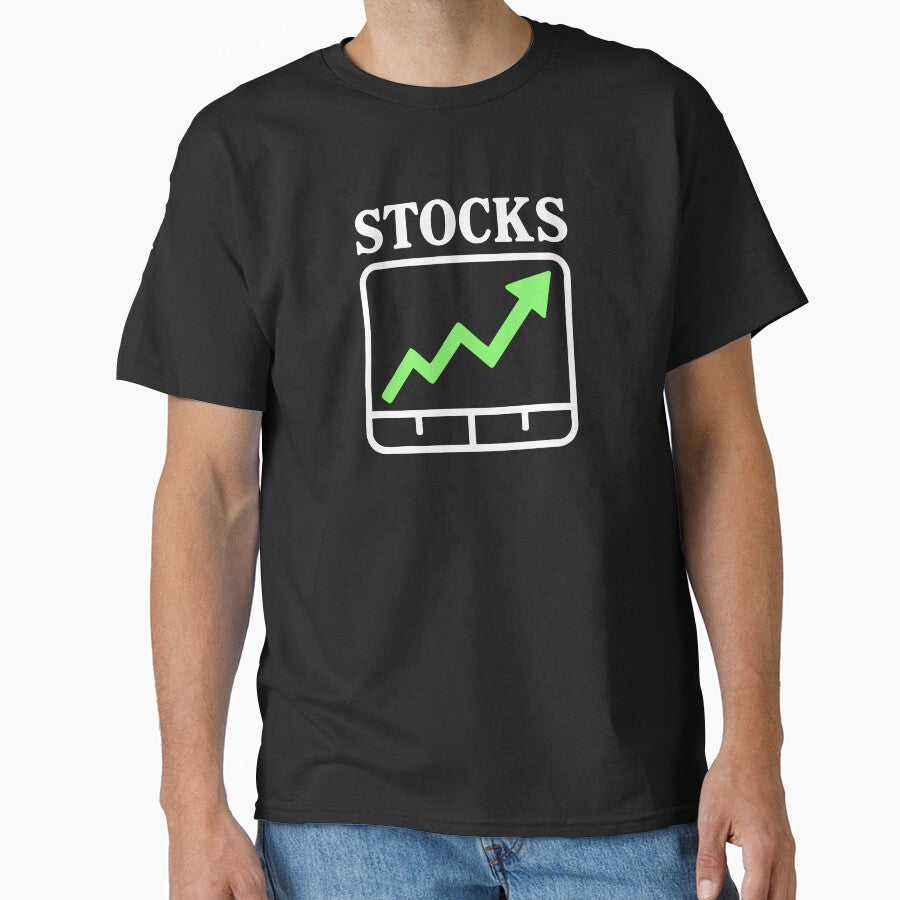 "Stocks" Funny Stock Going Up Chart Graphic Humor by LuveeTuffCo T-Shirts, Hoodie, Sweatshirt | BlankRebels.com (Image 1)