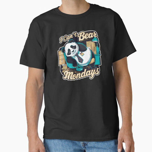 ''I Can't Bear Mondays'' Funny Office Humor Kawaii Panda T-Shirt by Witty Shirts Hoodie, Sweatshirt (Image 1)