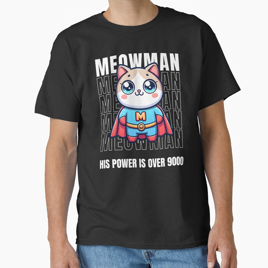 Meowman superhero cats graphics with a fighting power of over 9000 by KaitoArtDesigns