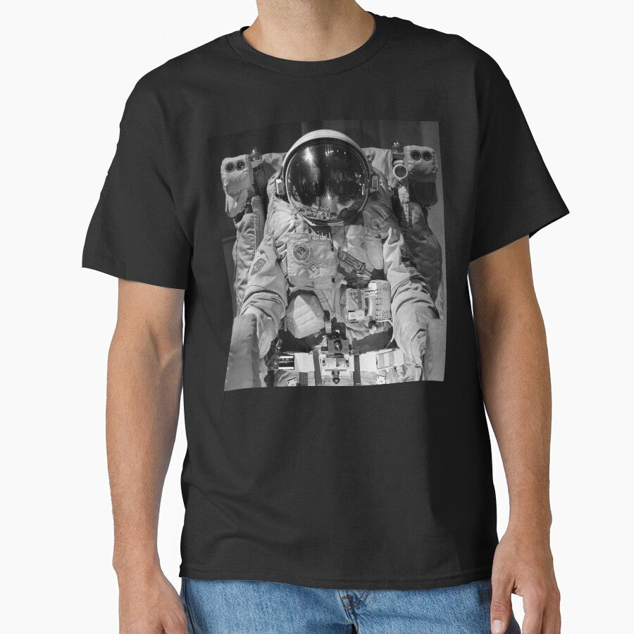 Black and White Space Earth Astronaut by Alladin7 T-Shirts, Hoodie, Sweatshirt | BlankRebels.com (Image 1)