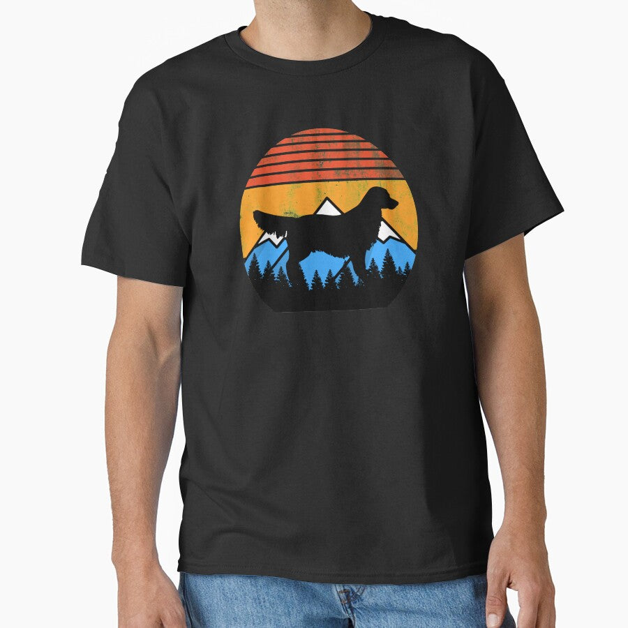 Distressed Vintage Sunset Mountains and Forest Golden Retriever Dog Gift by Guarddogdrive T-Shirts, Hoodie,... (Image 1)