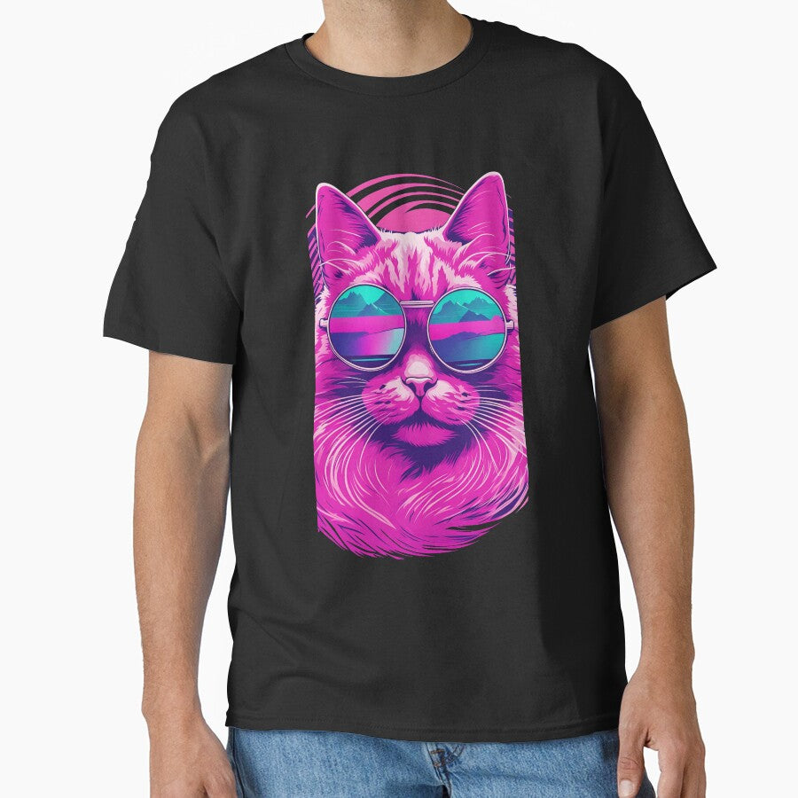 Cool Retro 80s Vaporwave Cat with sunglasses by Past-Midnight T-Shirts, Hoodie, Sweatshirt | BlankRebels.com (Image 1)