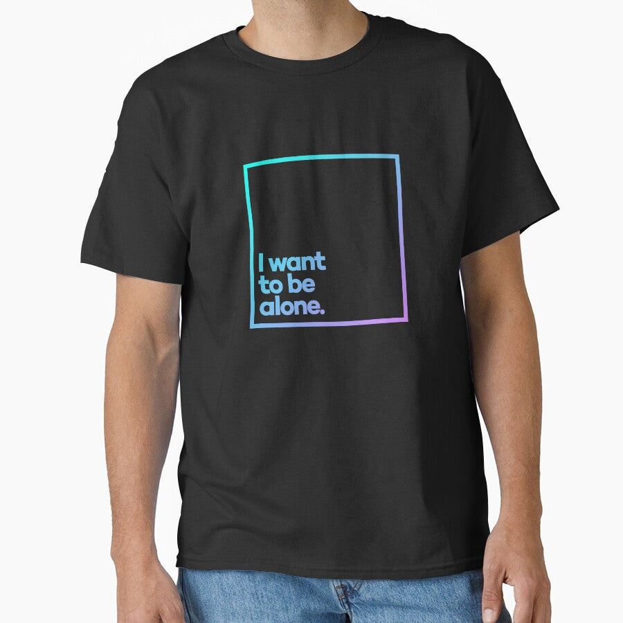 I want to be alone. Minimal Color Typography by meeneemal T-Shirts, Hoodie, Sweatshirt | BlankRebels.com (Image 1)