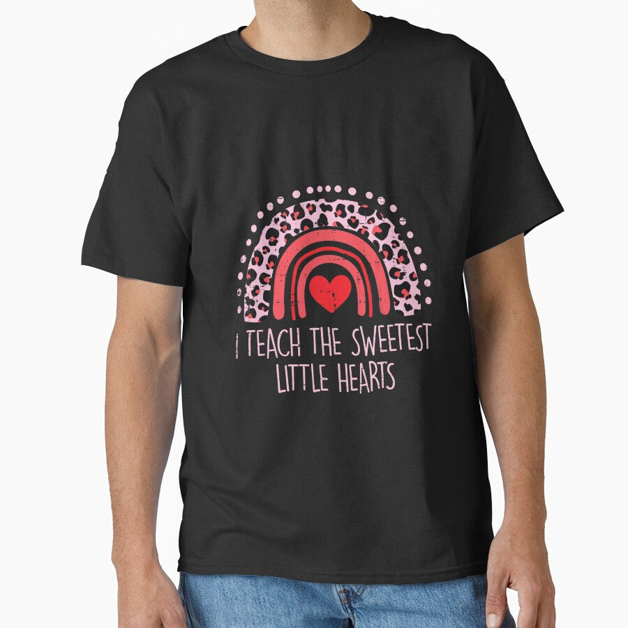 I Teach The Sweetest Hearts Rainbow Teacher Valentines Day by MobertsonArt T-Shirts, Hoodie, Sweatshirt (Image 1)