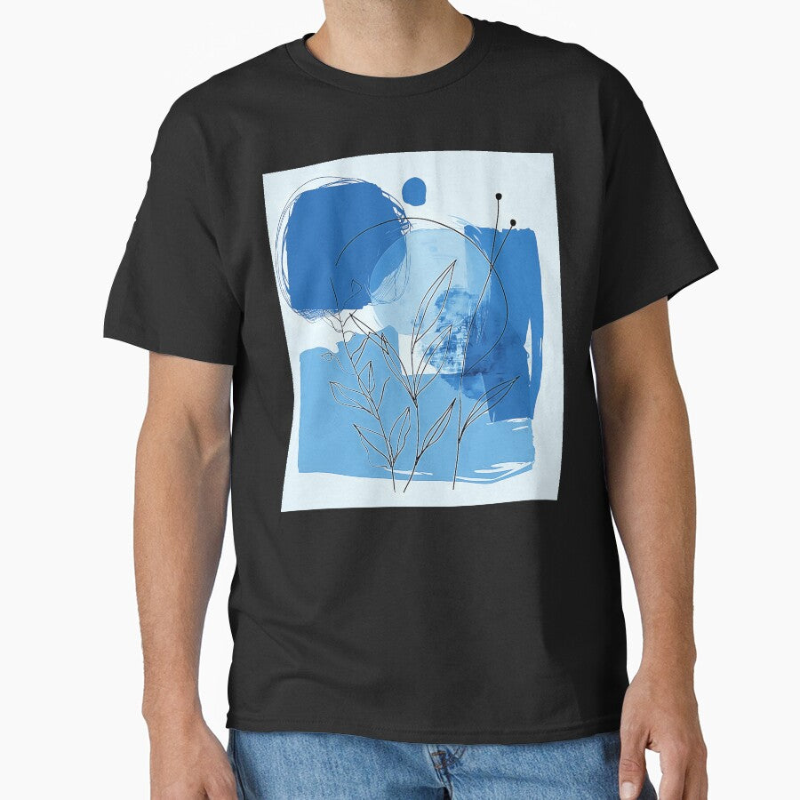 Boho-Style Cool Calming Blue Colors Abstract Art by DEC02 T-Shirts, Hoodie, Sweatshirt | BlankRebels.com (Image 1)