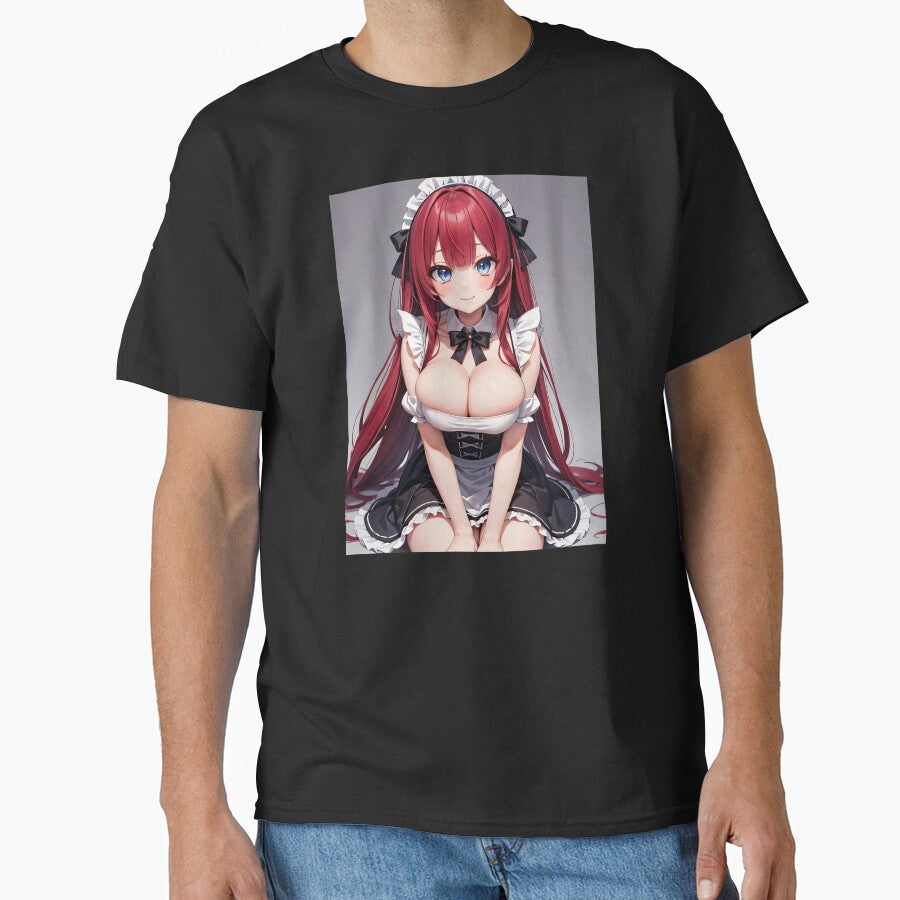 Red Haired Classic Maid by EnchantedAnime T-Shirts, Hoodie, Sweatshirt | BlankRebels.com (Image 1)