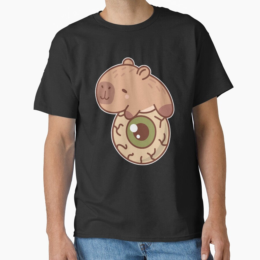 Kawaii Capybara with Eyeball – Cute Creepy Halloween Design by Motosernik T-Shirts, Hoodie, Sweatshirt (Image 1)