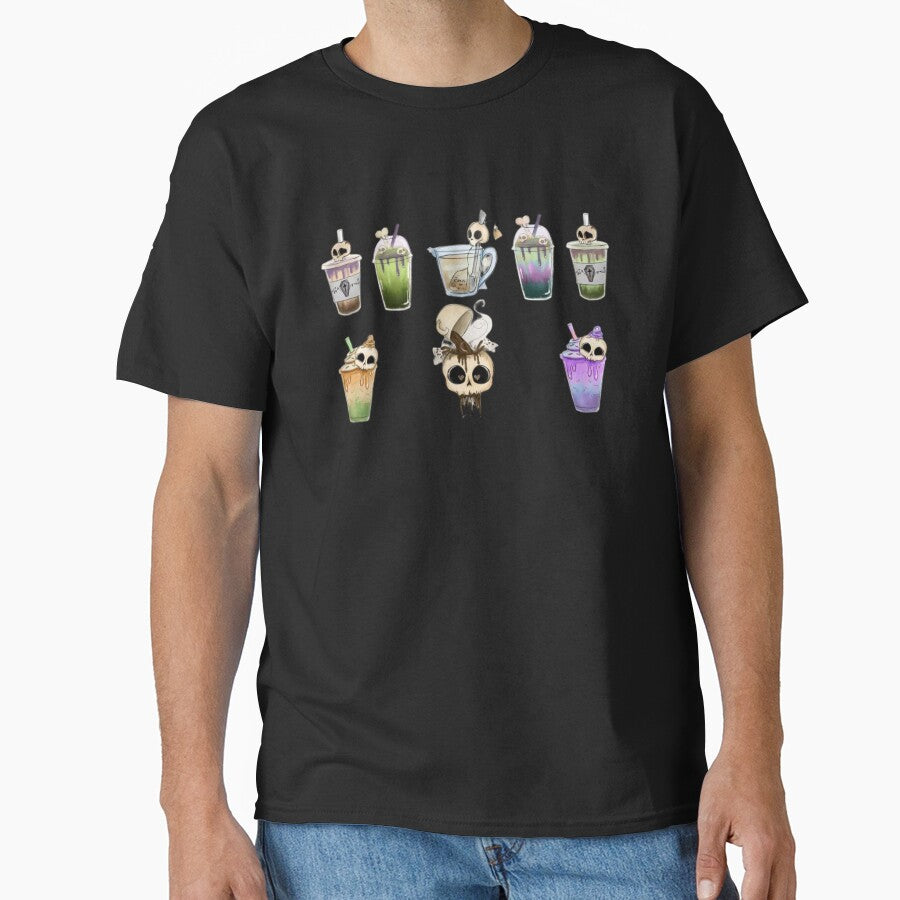 skull and coffee shirt, skeleton drink coffee sweatshirt, skeleton hoodie, trendy coffee lover shirt, funny... (Image 1)