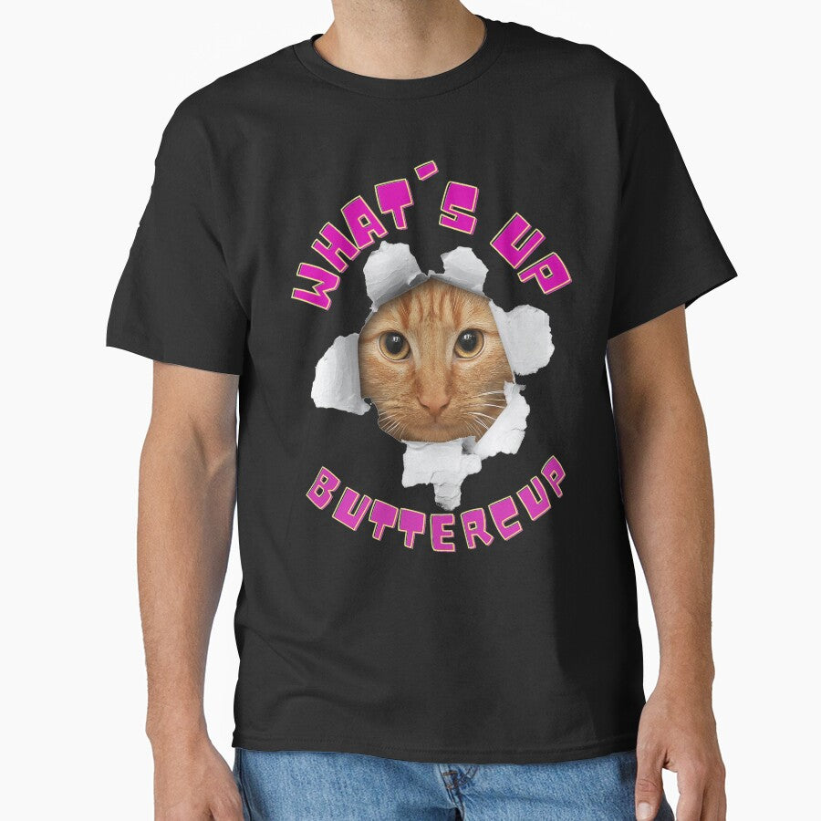 What'S Up Buttercup Cat by DanielleEllis8 T-Shirts, Hoodie, Sweatshirt | BlankRebels.com (Image 1)