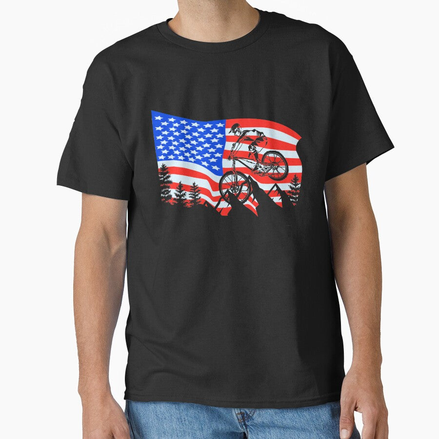 American Flag Mountain Bike by OneMTB T-Shirts, Hoodie, Sweatshirt | BlankRebels.com (Image 1)