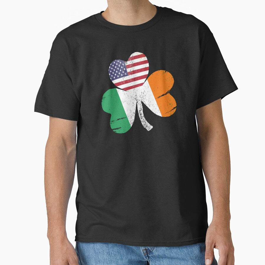 vintage Shamrock Ireland US Flag st patricks day gifts 2021 by Kasantimo T-Shirts, Hoodie, Sweatshirt (Image 1)