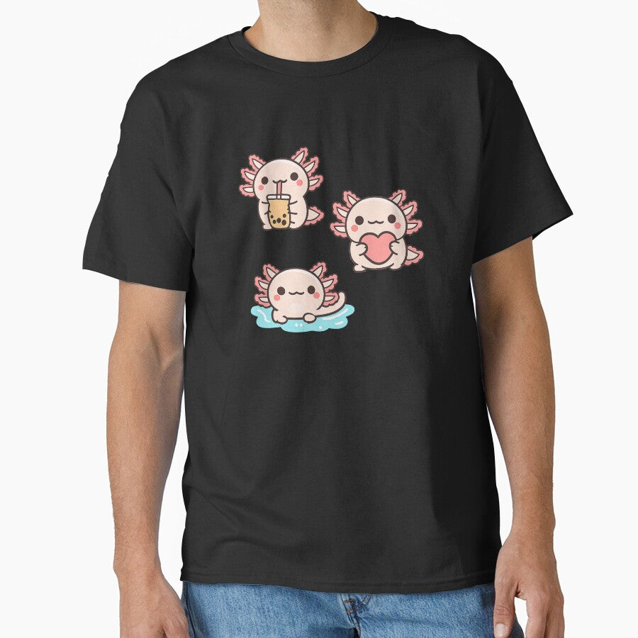 Three Axolotl, three atmospheres: matcha, love, and tranquility. by Ach&Koor T-Shirts, Hoodie, Sweatshirt (Image 1)
